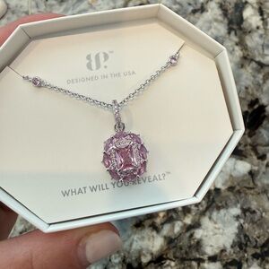 BP Dangerously Divine - Necklace with Pink Gemstone Halo Pendant